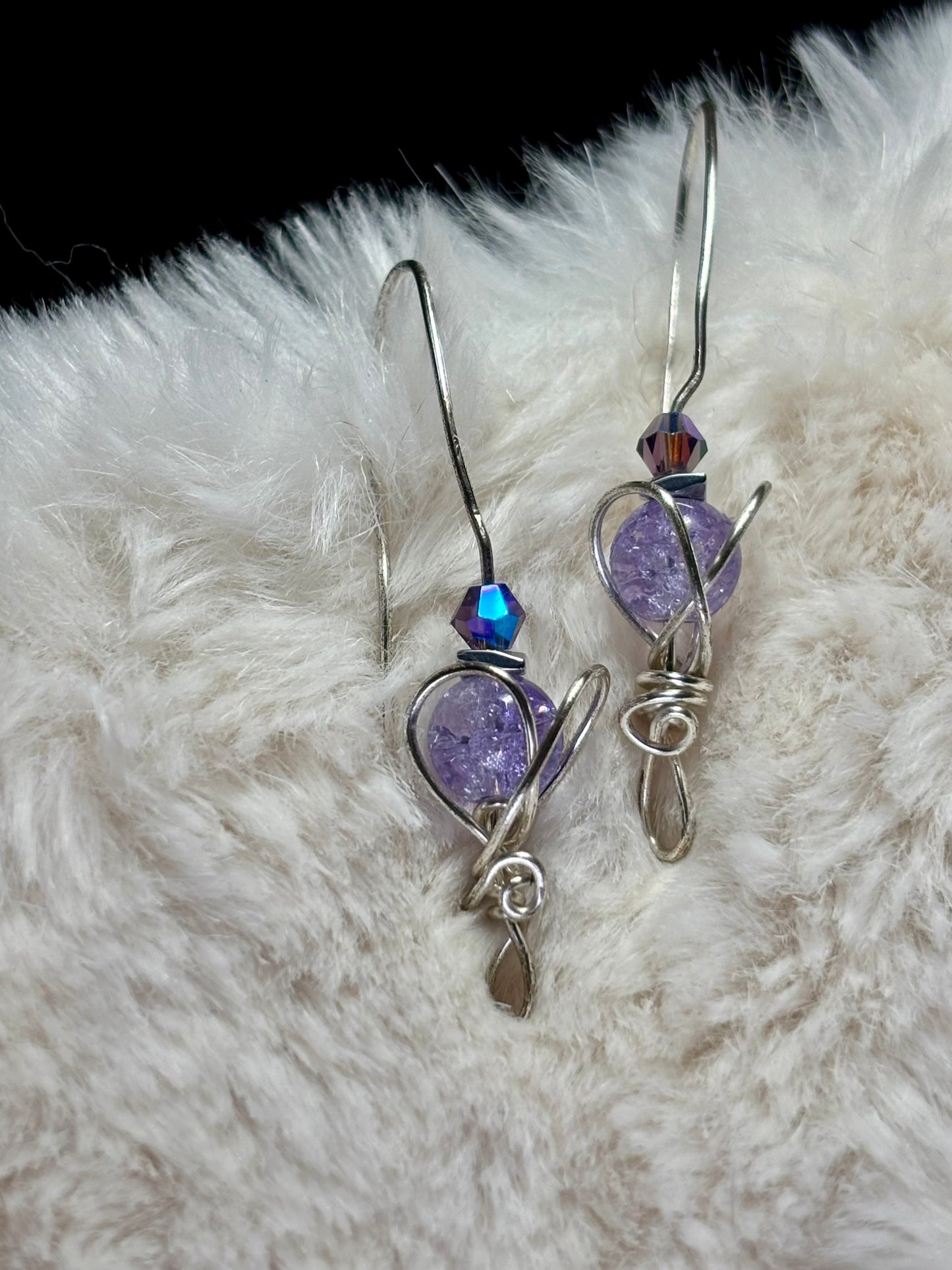 Dream Heart: violetlepidolite earrings 