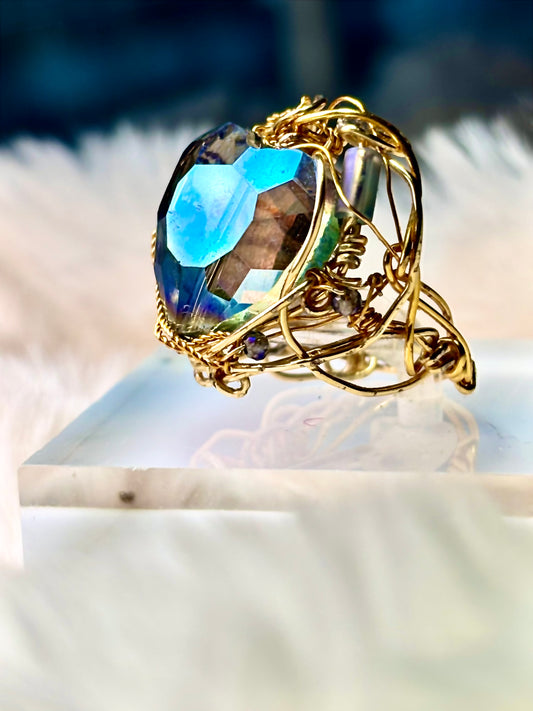 Trust my heart: crystal heart ring 