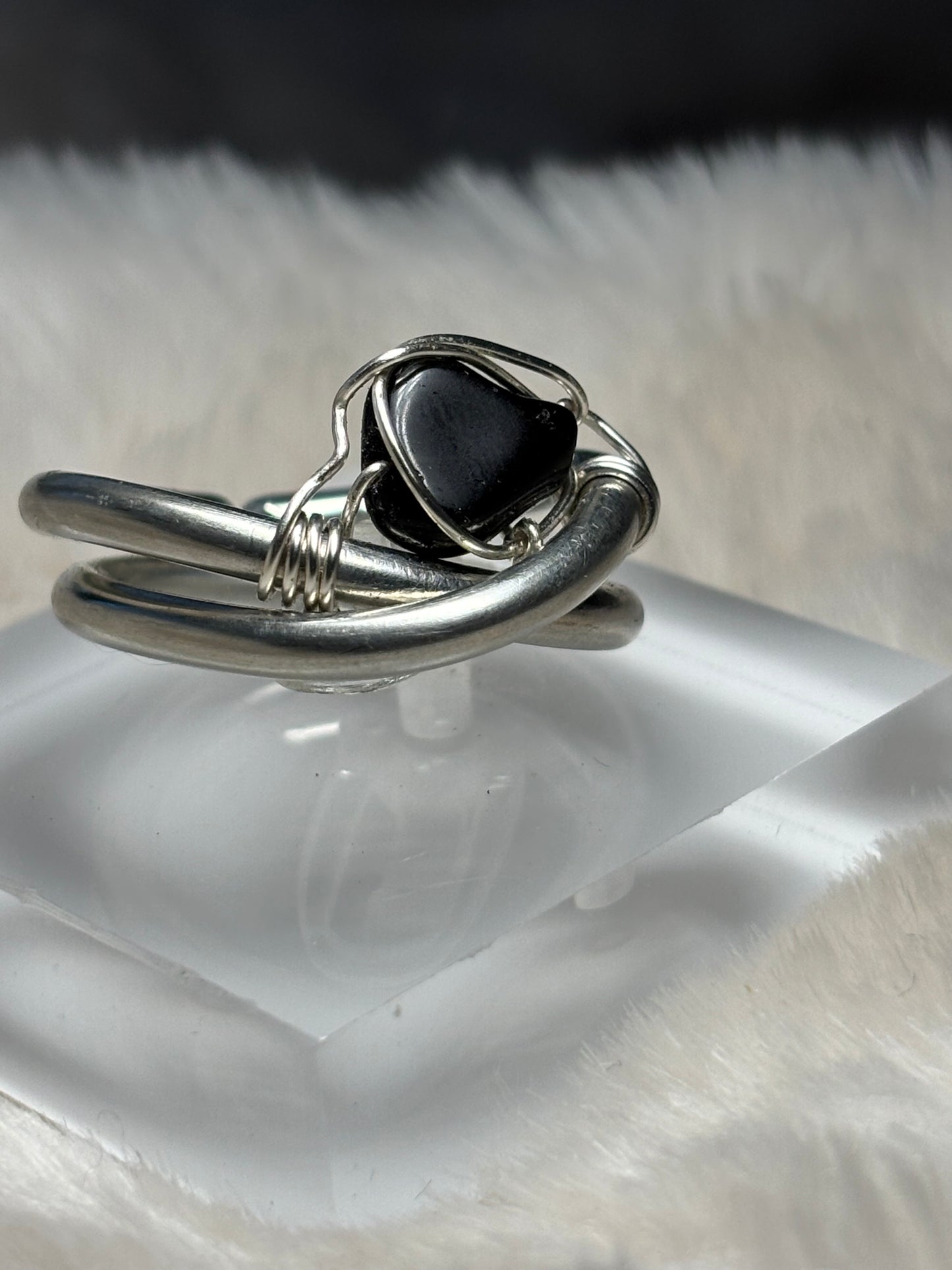 Silver ring with Black Onyx: All Is Secure