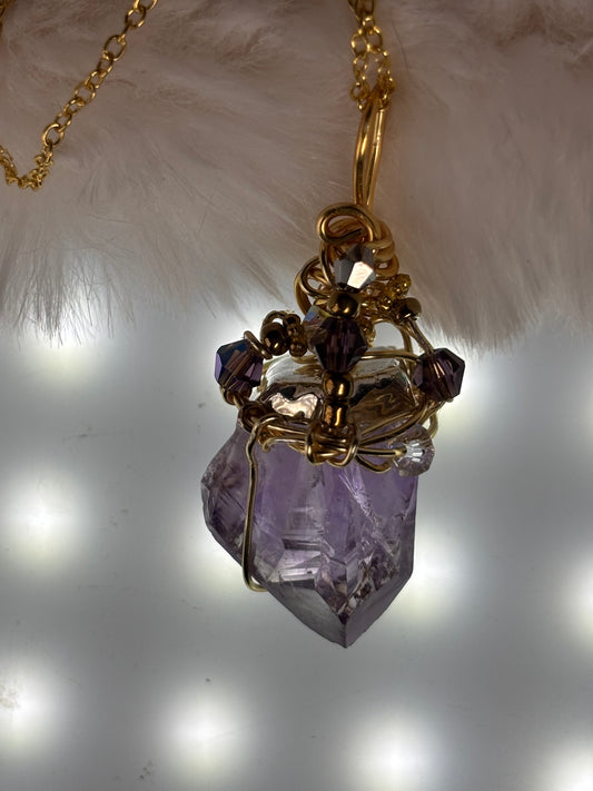 Amethyst Crown Amulet: amethyst pendant