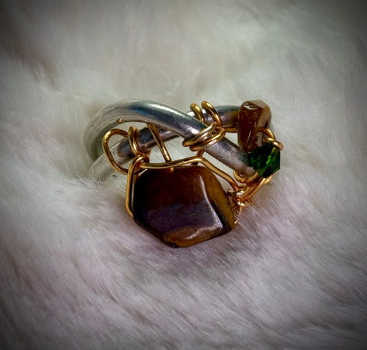 Tiger eye and silver ring: Stable Freedom