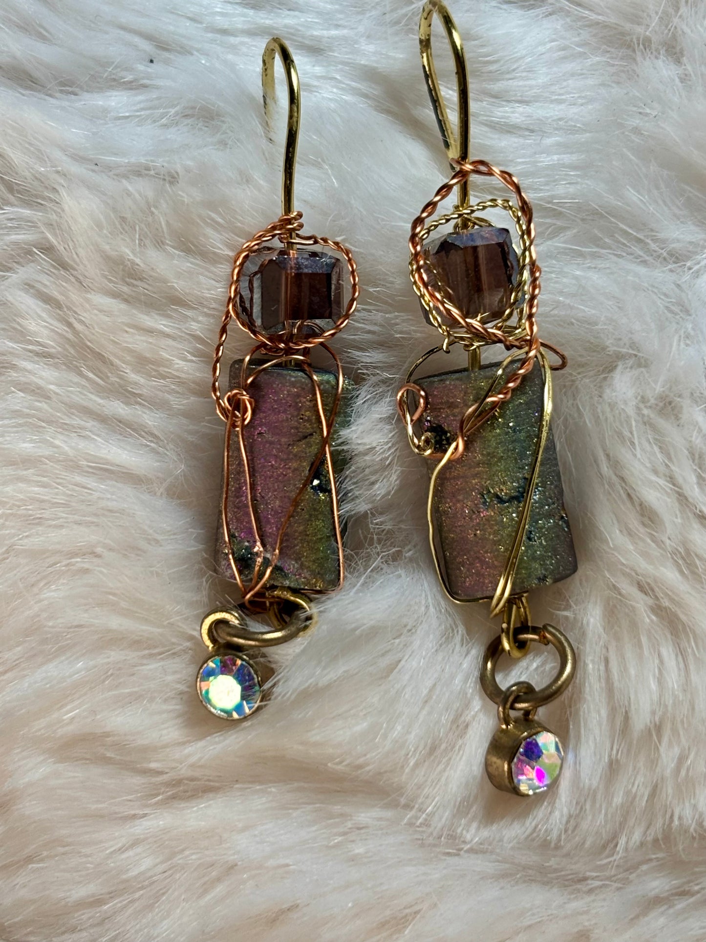 Earthen Stardust: Druzy Earrings