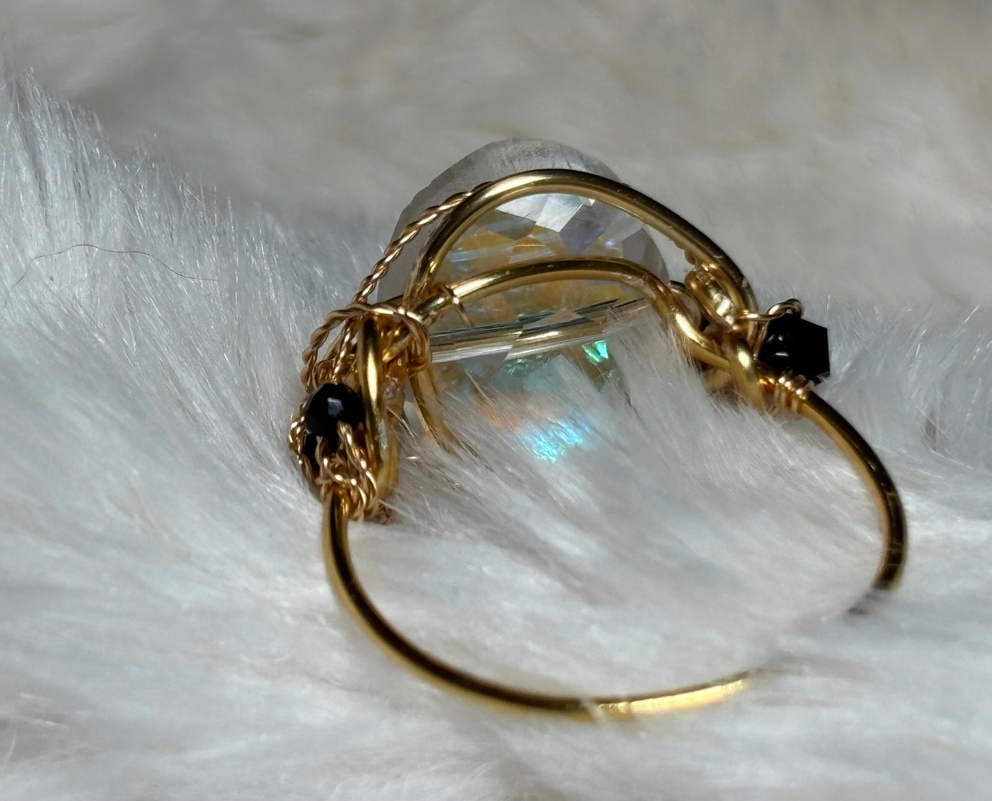 Brilliant Crystal in Gold Ring:Sunfire
