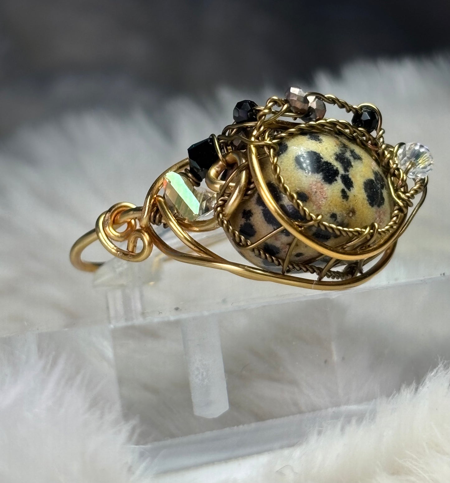Dalmatian Jasper ring: loyalty 
