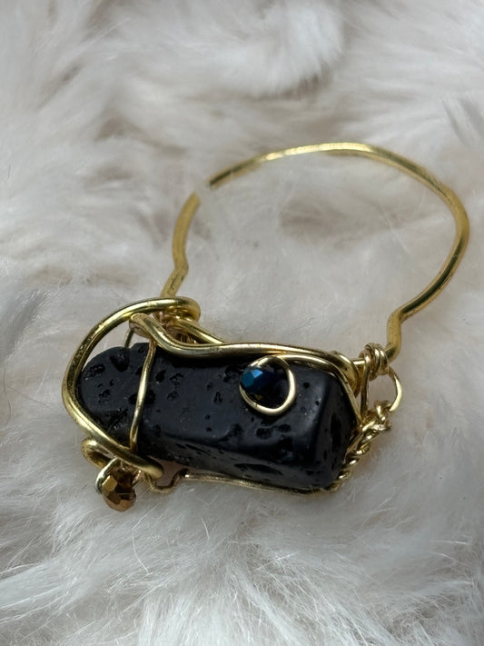 Lava Rock Ring in Gold 