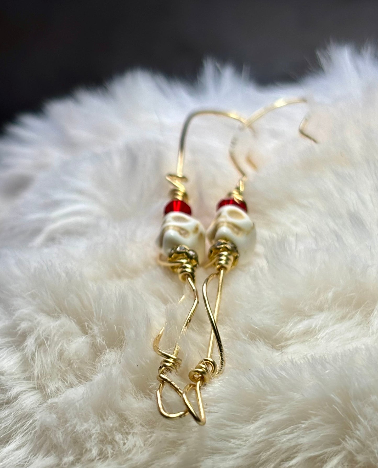 True Love: white turquoise Johnny earrings.
From the ‘Death Till We Part Series’ in the Johnny Collection