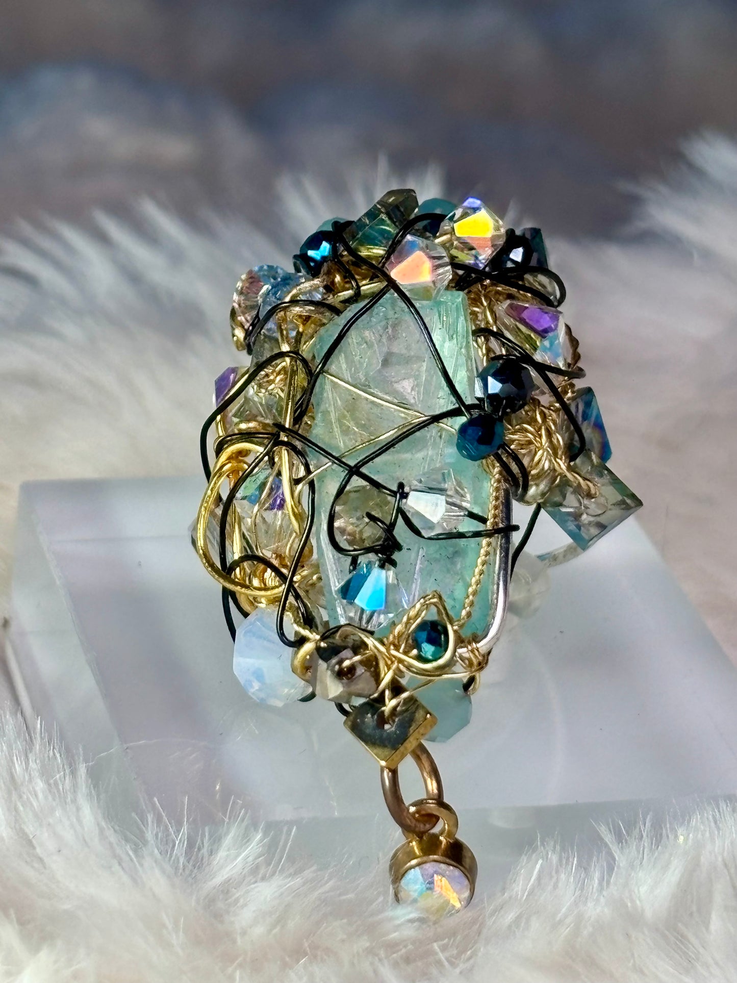 Glacial Empress: blue crystal ring 