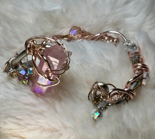 Pink crystal bracelet: heal my heart 