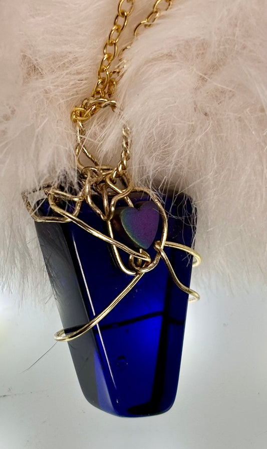 Indigo Glow Drop – Candy Collection: indigo radiated crystal pendant