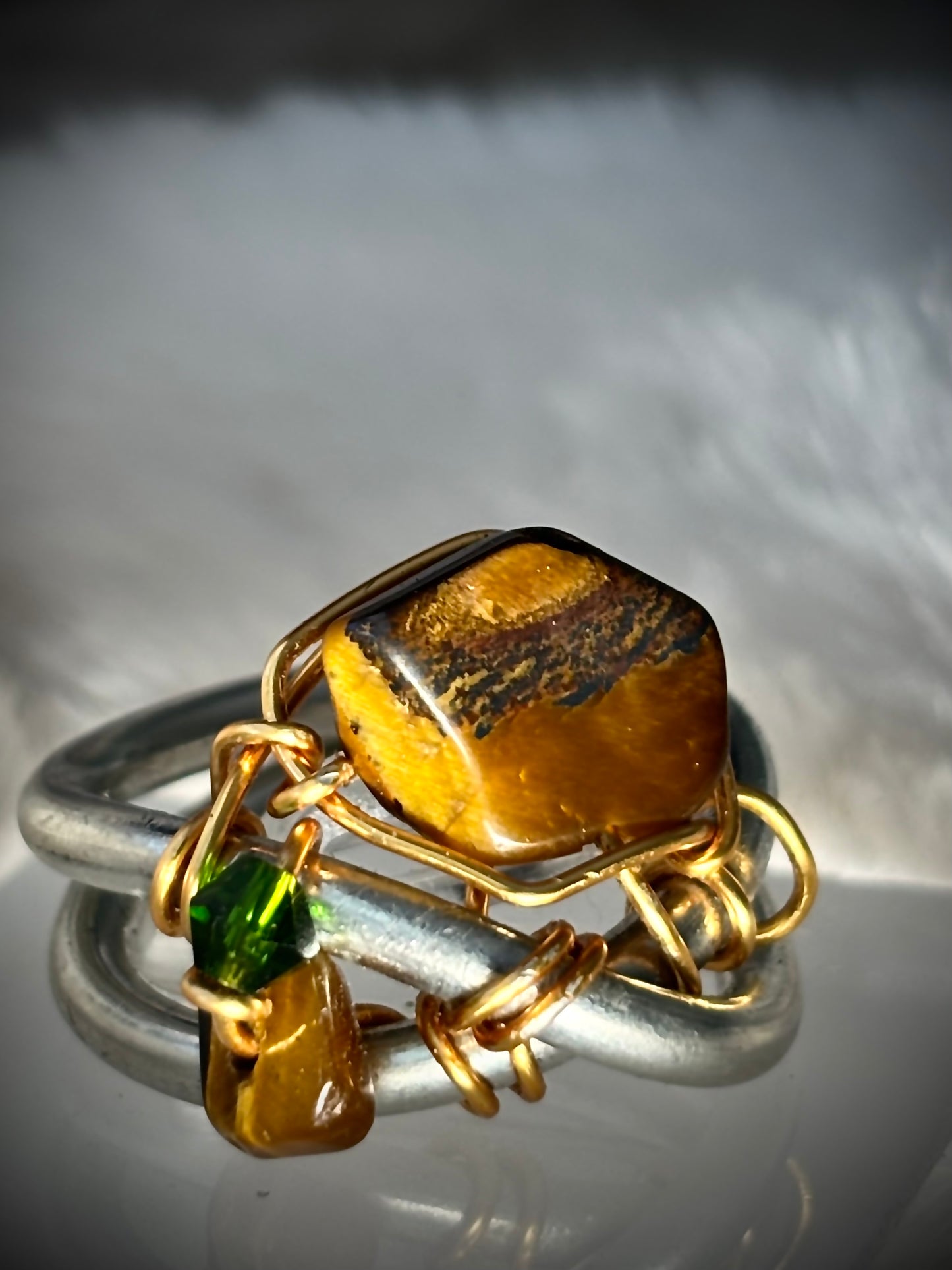 Tiger eye and silver ring: Stable Freedom