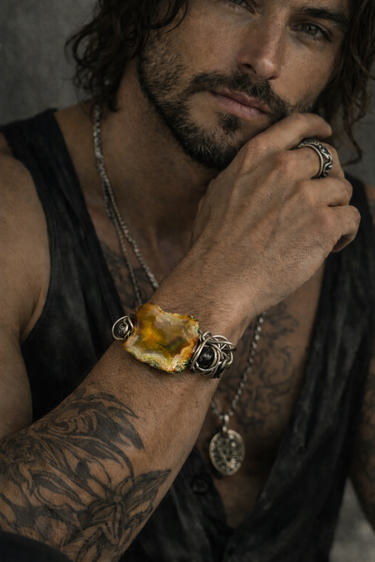 Moss agate Bracelet: grounding strength 