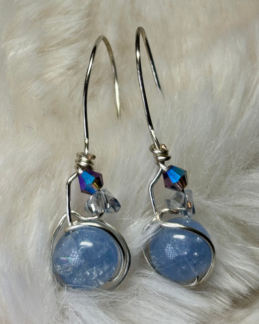 Quiet Sky: Blue Lepidolite Earrings