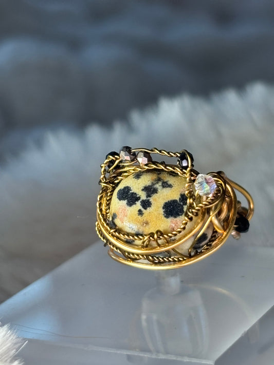Dalmatian Jasper ring: loyalty 