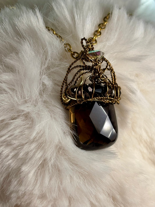 The Velvet Heirloom: vintage topaz pendant (set available)