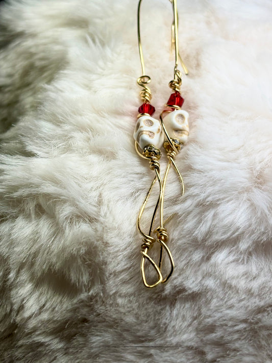 True Love: white turquoise Johnny earrings.
From the ‘Death Till We Part Series’ in the Johnny Collection