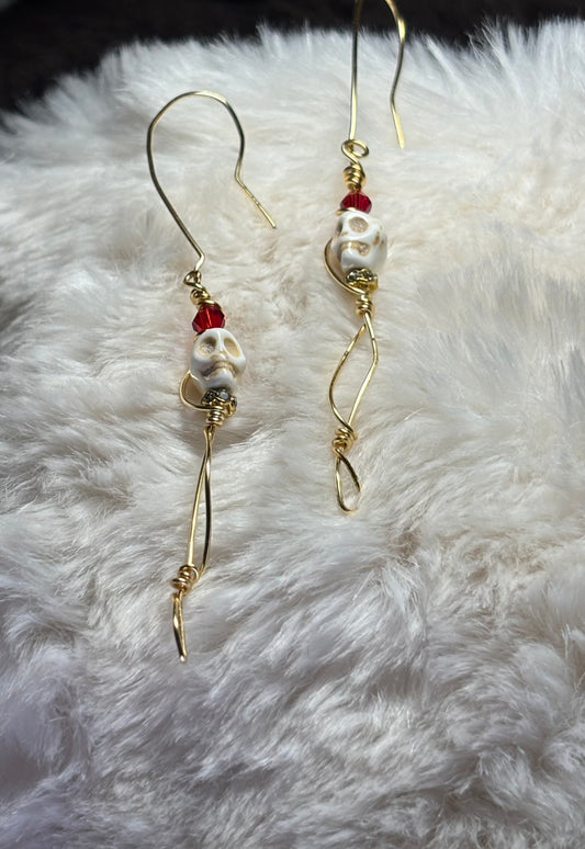 True Love: white turquoise Johnny earrings.
From the ‘Death Till We Part Series’ in the Johnny Collection