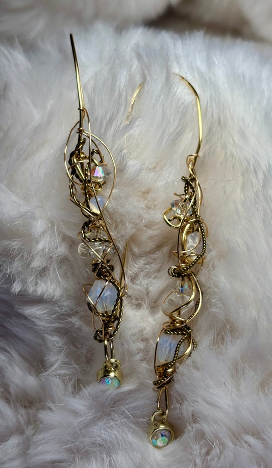 Moonlit Icicles: elegant drop earrings
