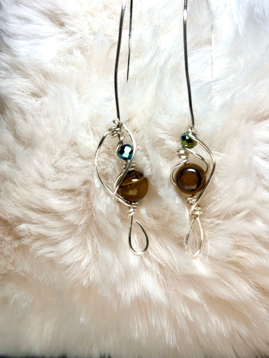 Silver Tiger Grace: tiger eye earrings
