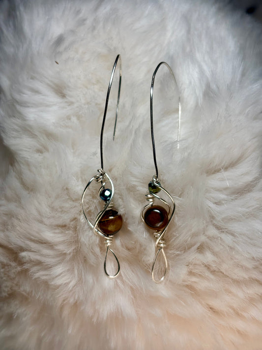 Silver Tiger Grace: tiger eye earrings