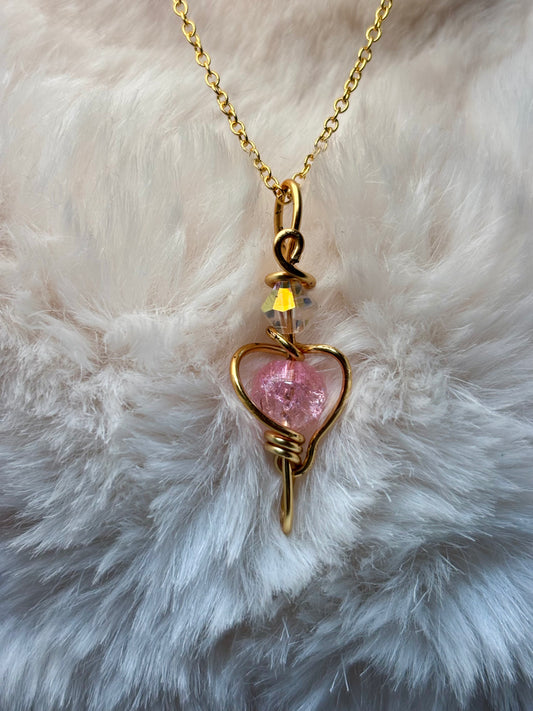 Glinda — Light of the Heart; crackle quartz crystal earrings