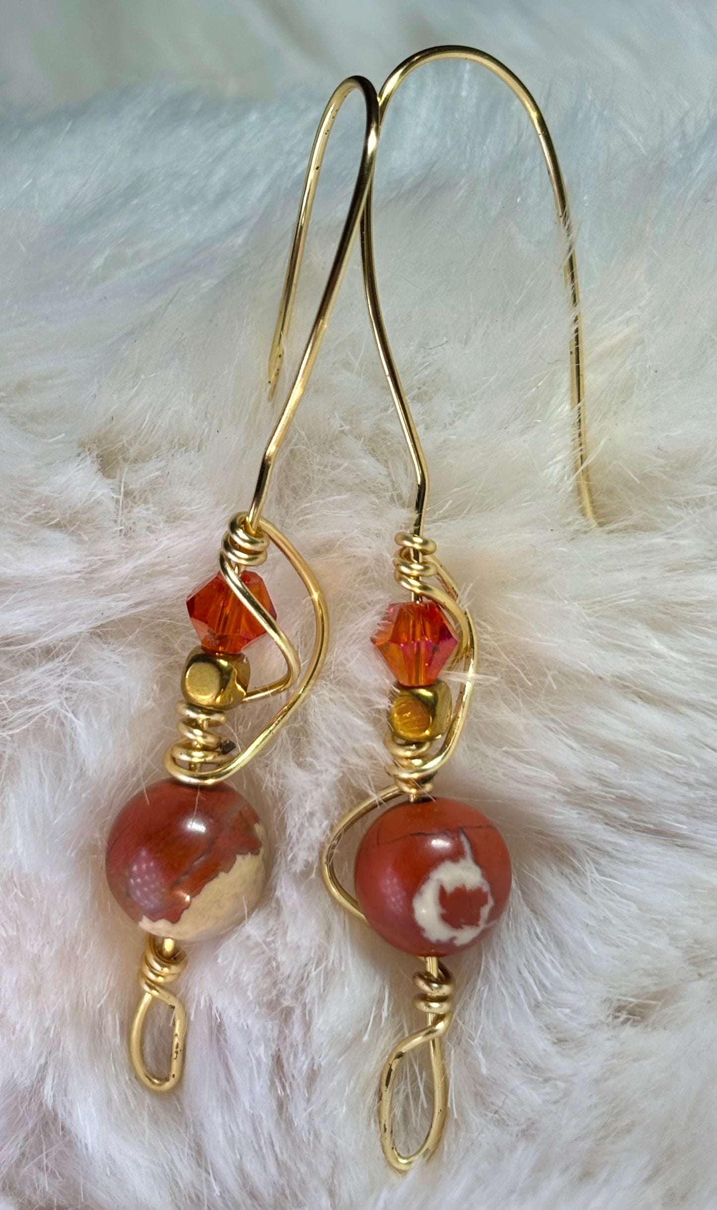 Hatchling of Fire: Red Creek Jasper earrings