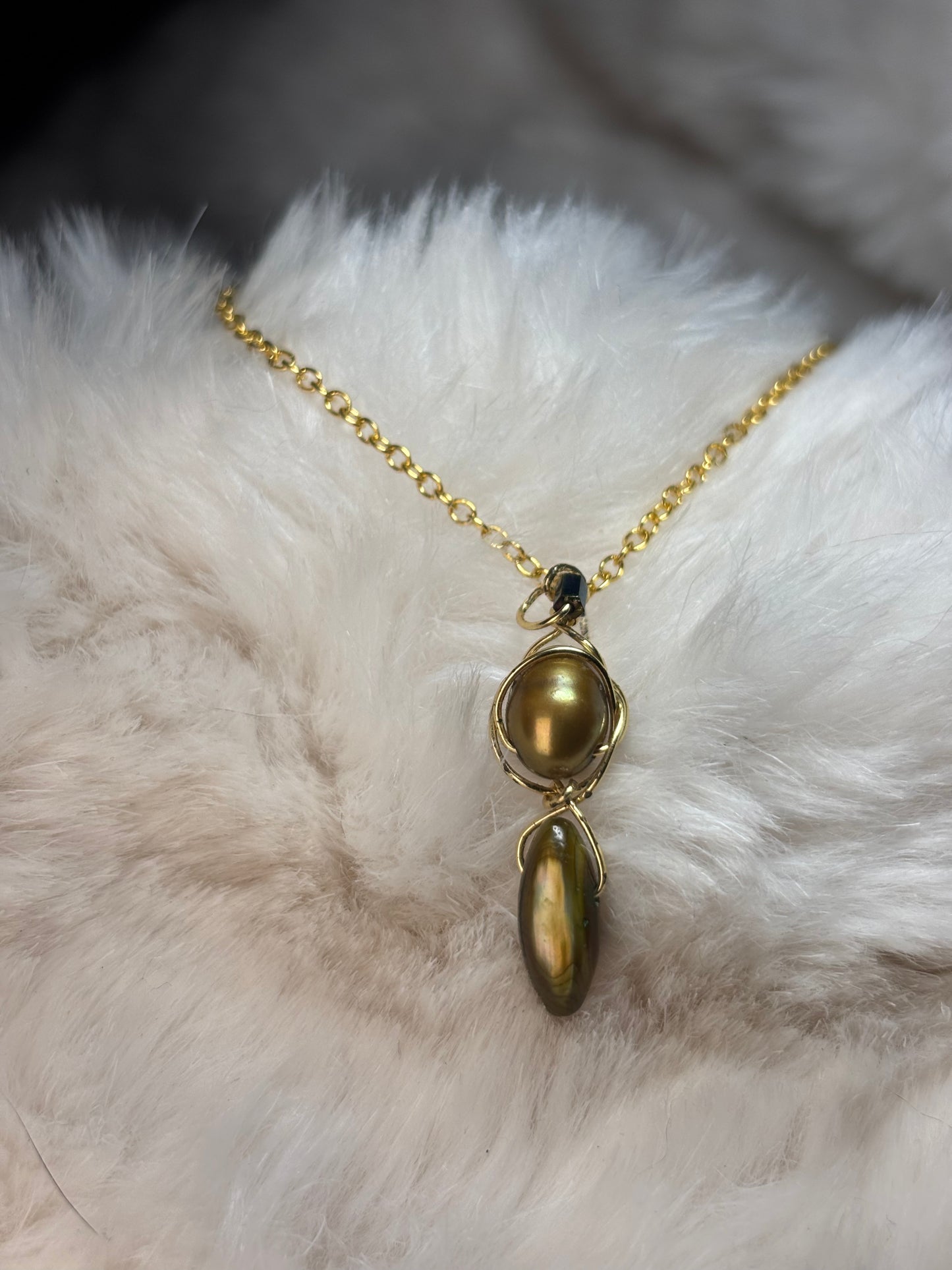 Pearls of the Sea: earring/pendant set 