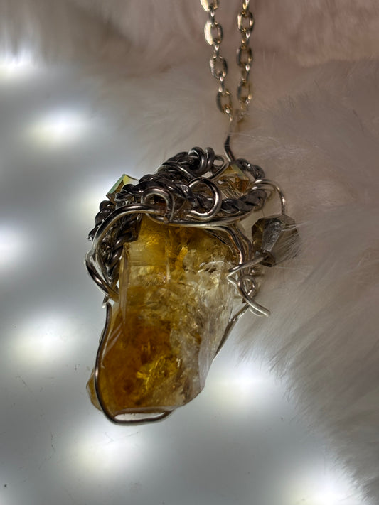 Solar Talisman: citrine pendant