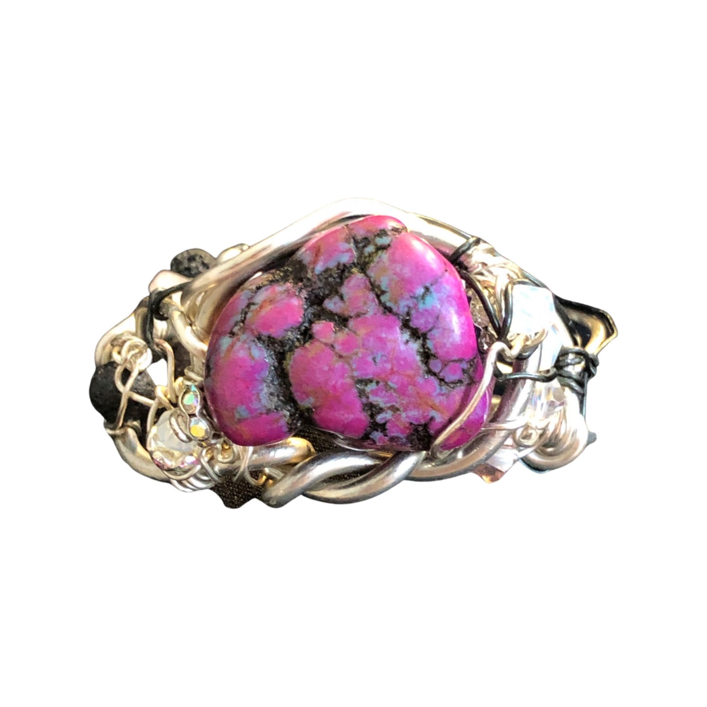 Pink turquoise key bracelet