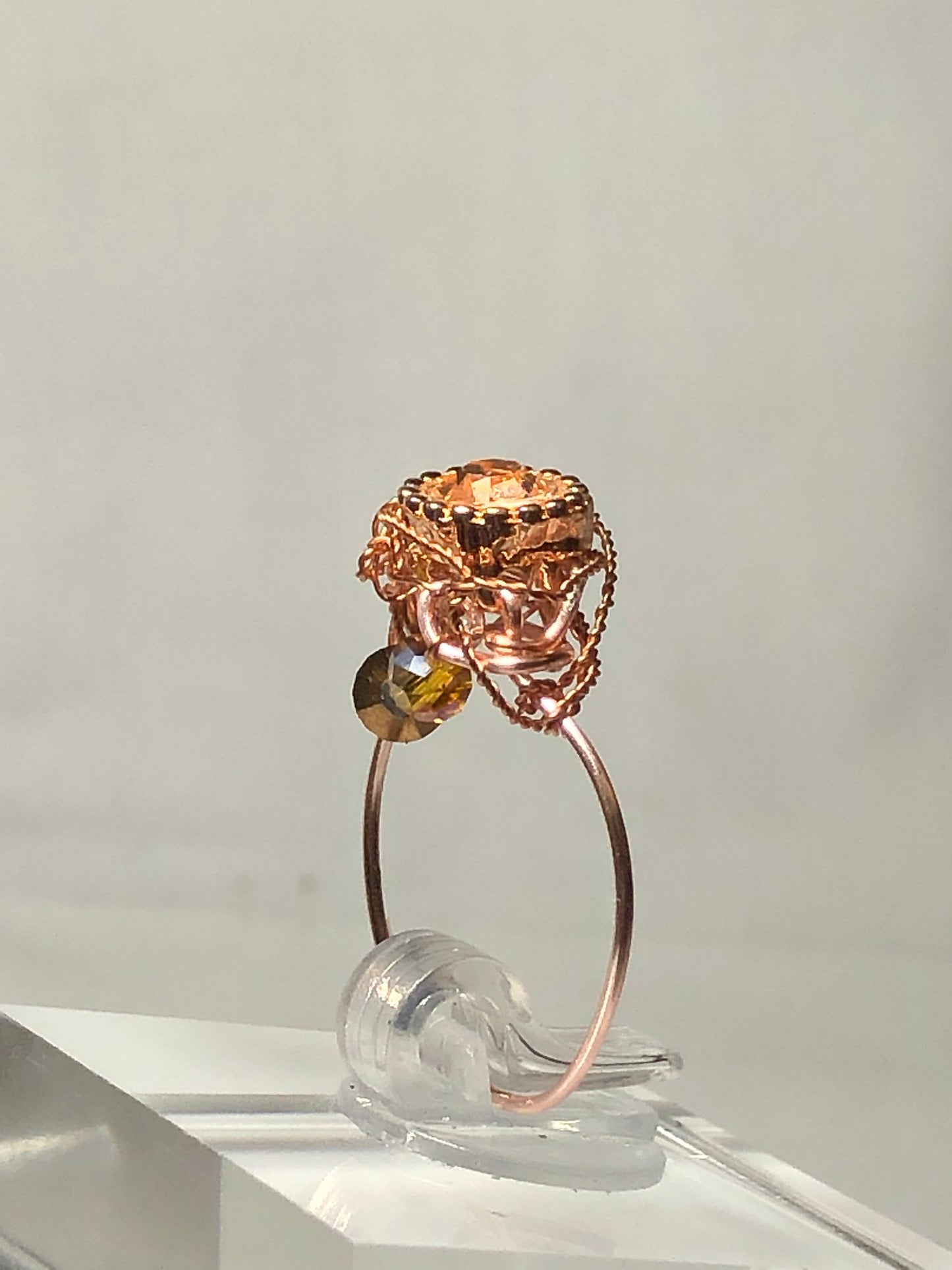 Saturn rhinestone ring