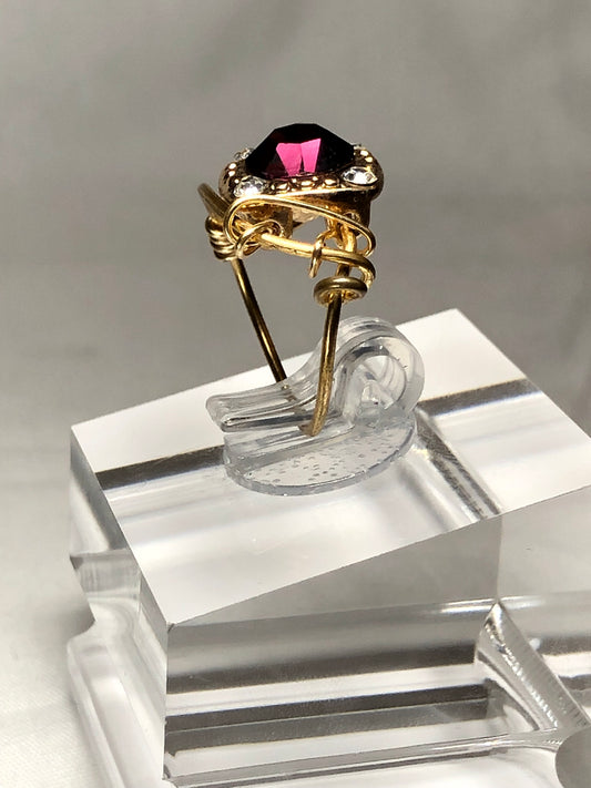 Amethyst Rhinestone ring