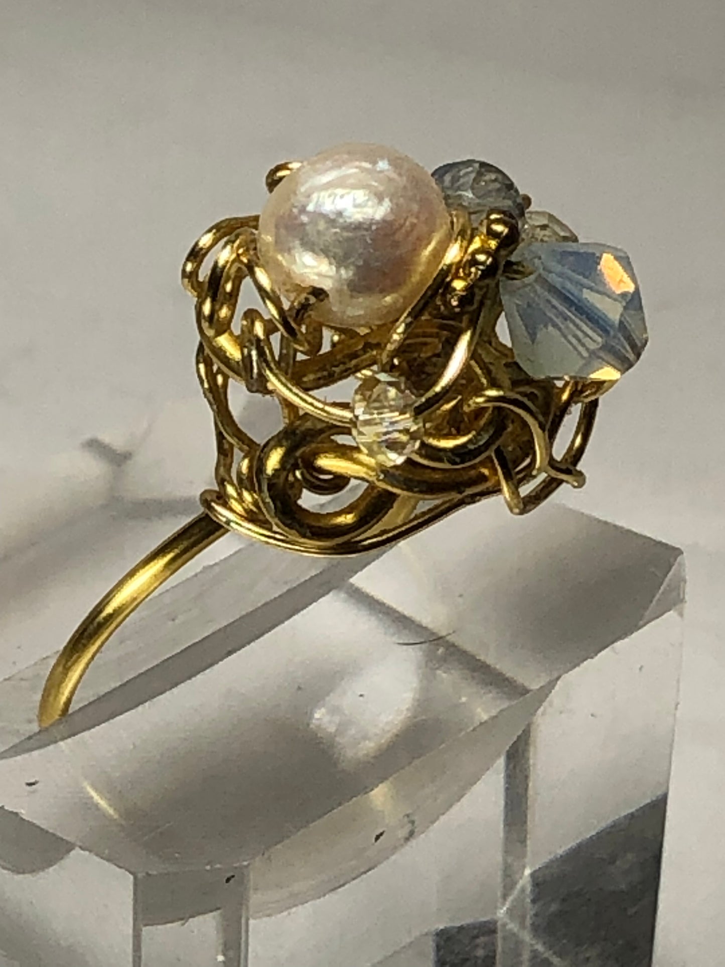 Sea Pearl with Moonstone Ring