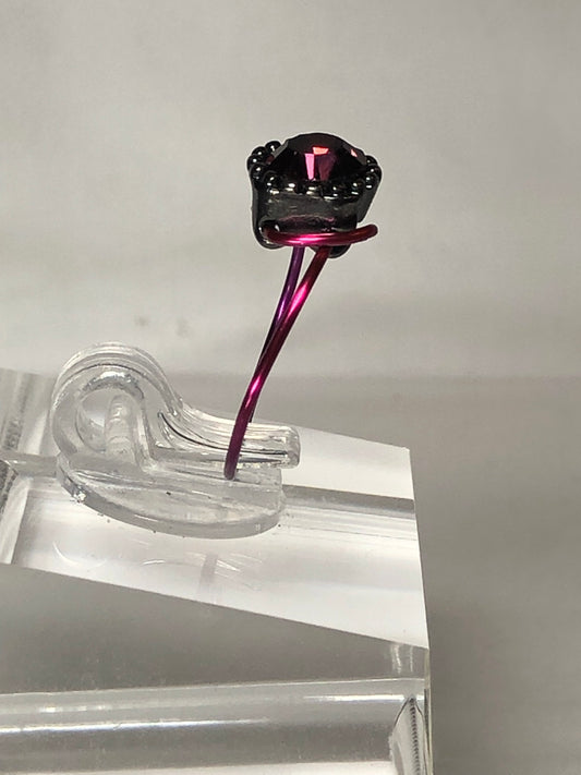 Purple rhinestone ring