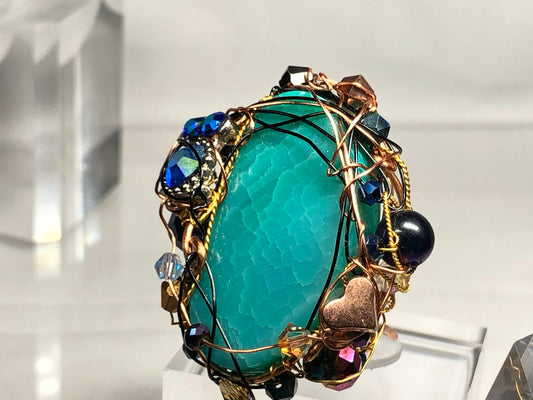 Teal Agate Ring