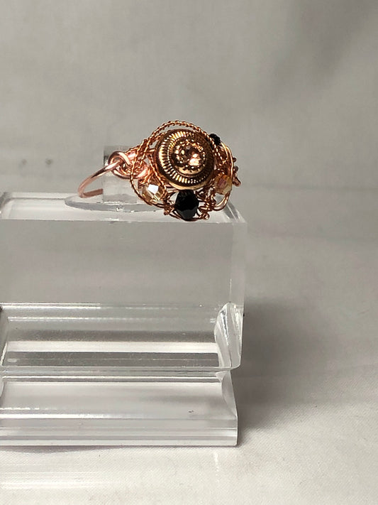 Morganite with black onyx