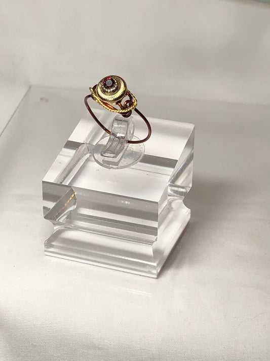 Garnet rhinestone ring