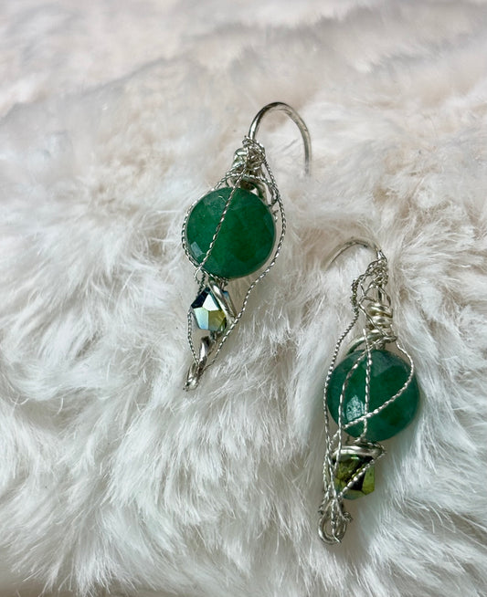 Evergreen guardian: ￼ nephrite earrings (set available)