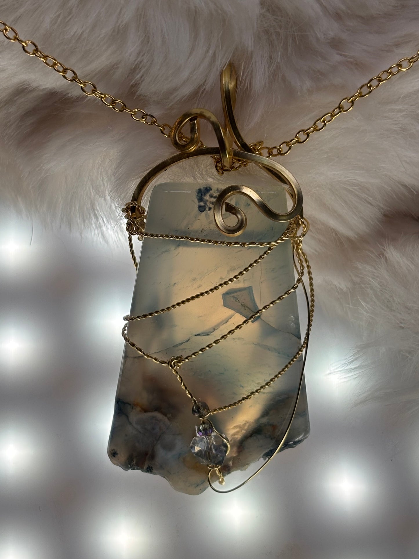 Sacred Shield of Madagascar Collection:

Guardian of the Blue- Rare Sea Agate pendant from Madagascar