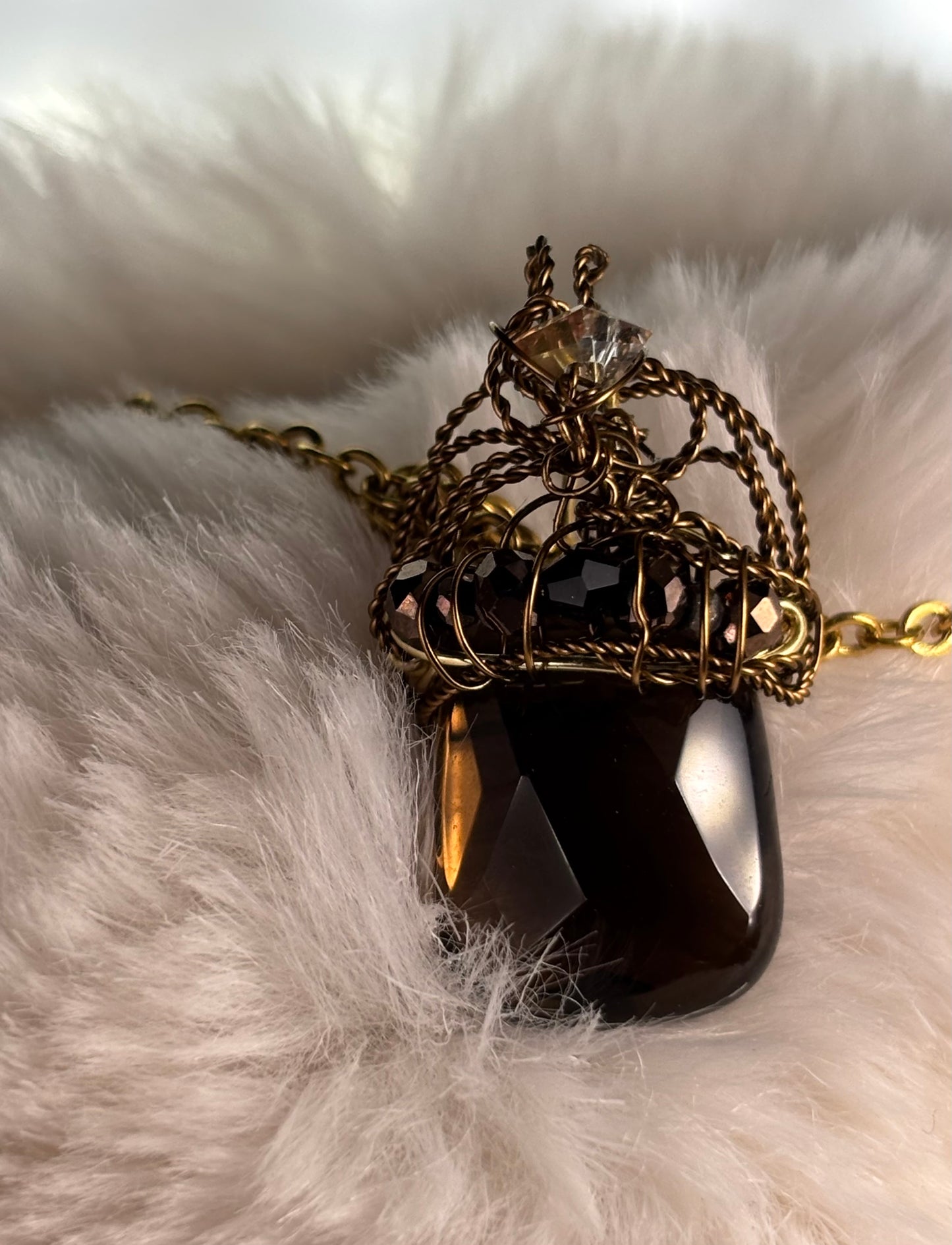 The Velvet Heirloom: vintage topaz pendant (set available)￼