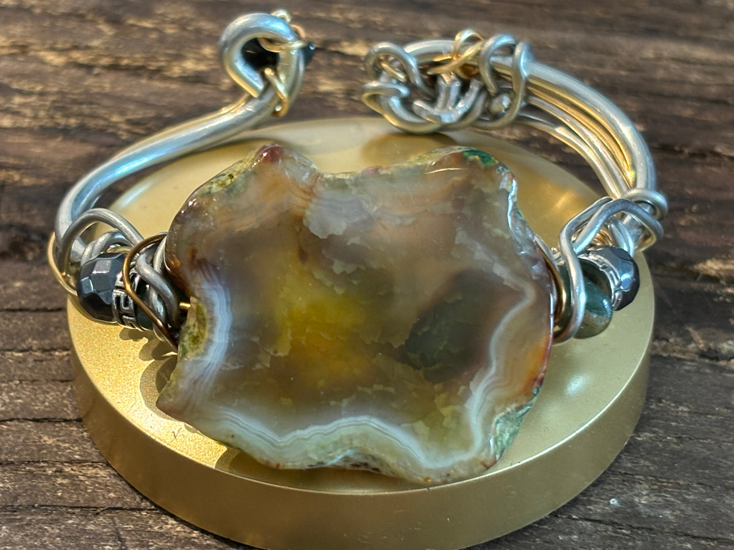 Moss agate Bracelet: grounding strength ￼