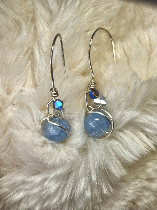 Quiet Sky: Blue Lepidolite Earrings