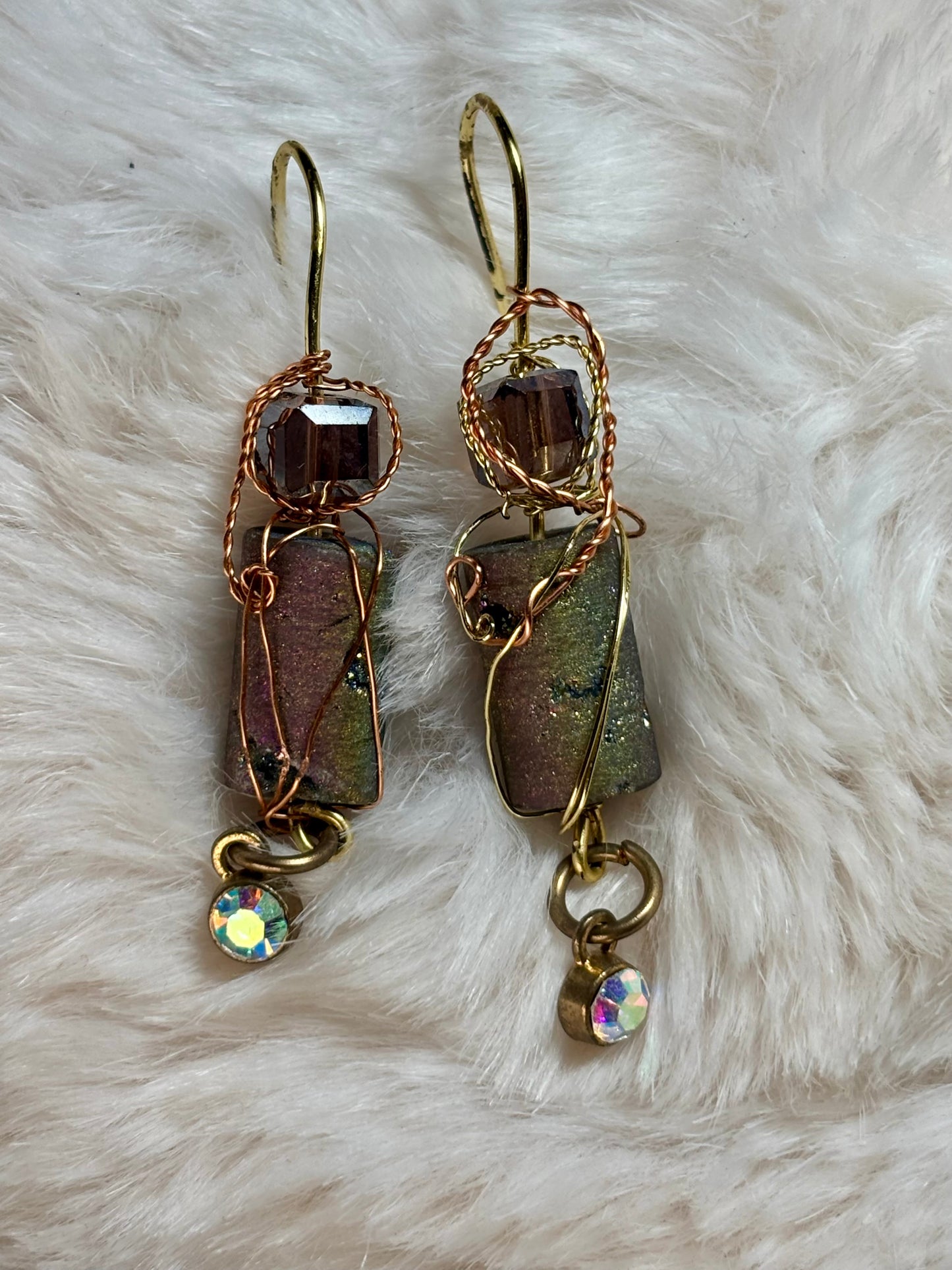 Earthen Stardust: Druzy Earrings