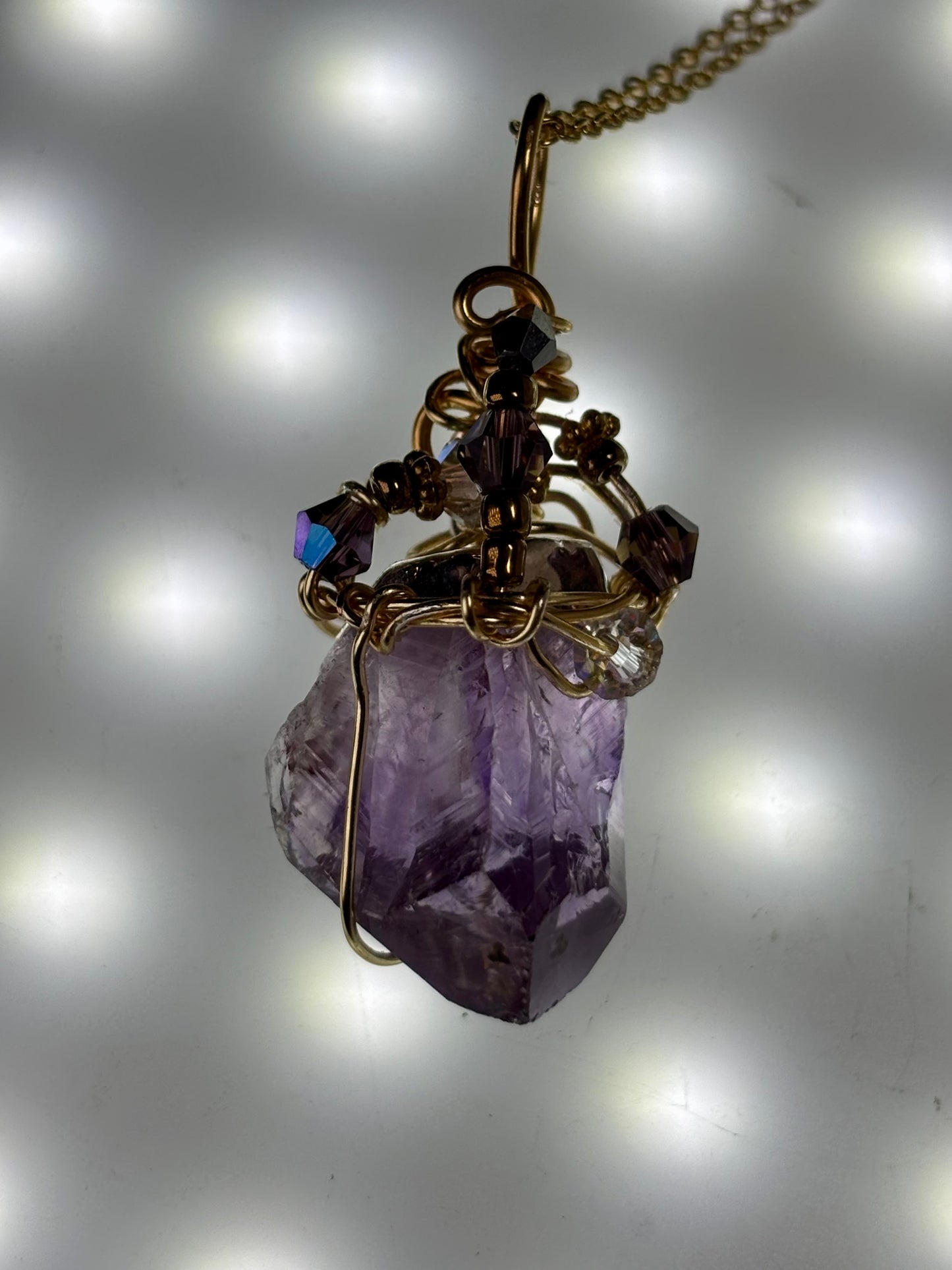 Amethyst Crown Amulet: amethyst pendant