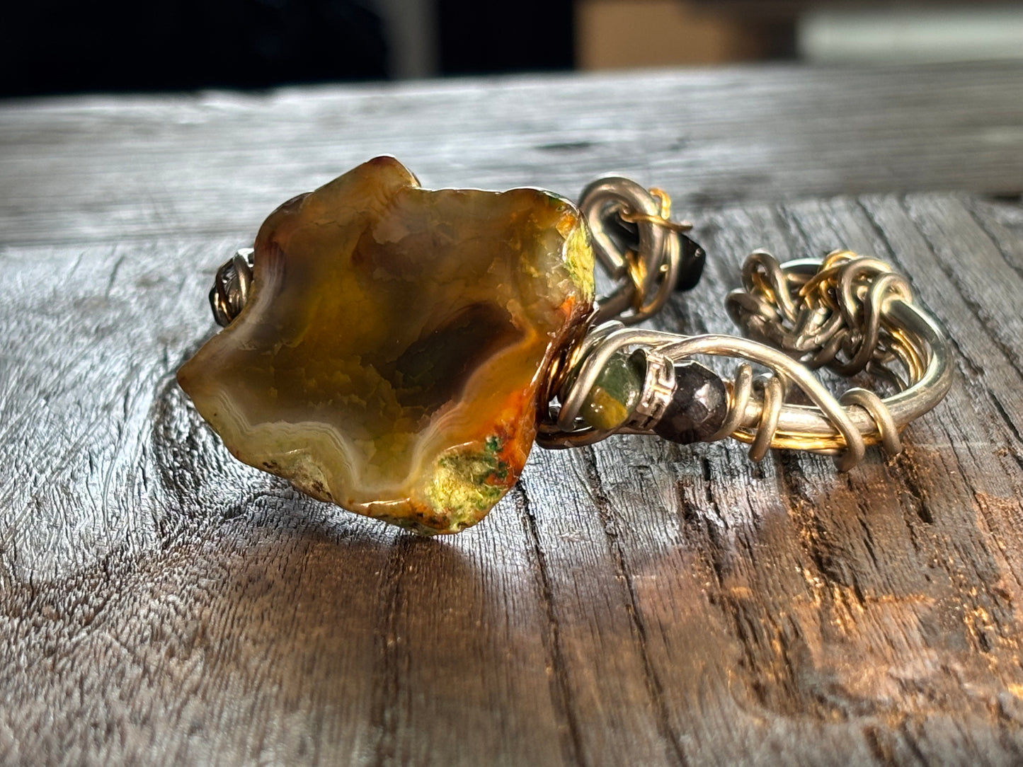 Moss agate Bracelet: grounding strength ￼