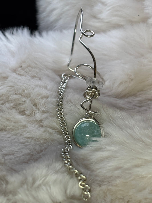 Quiet Within: Amazonite left silver Earcuff