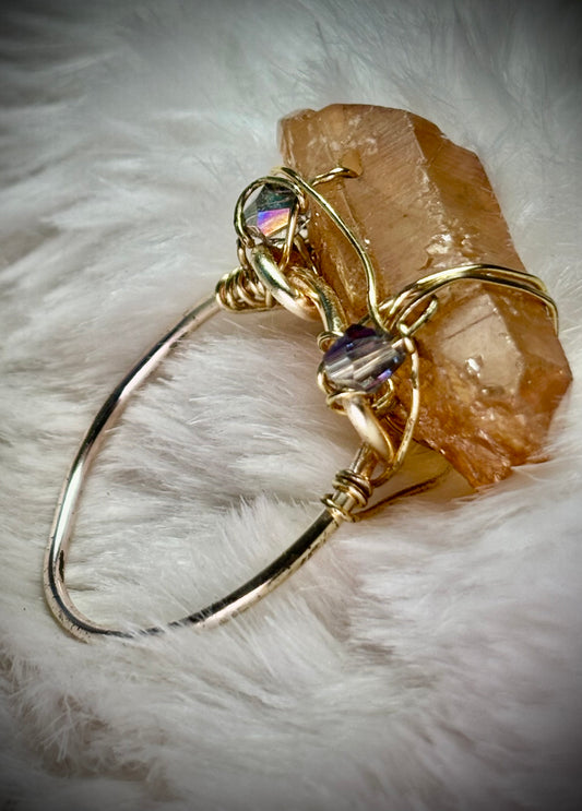 Sunburst Heat-treated Amethyst Ring:  Sun-Forged, Phoenix, Molten Earth