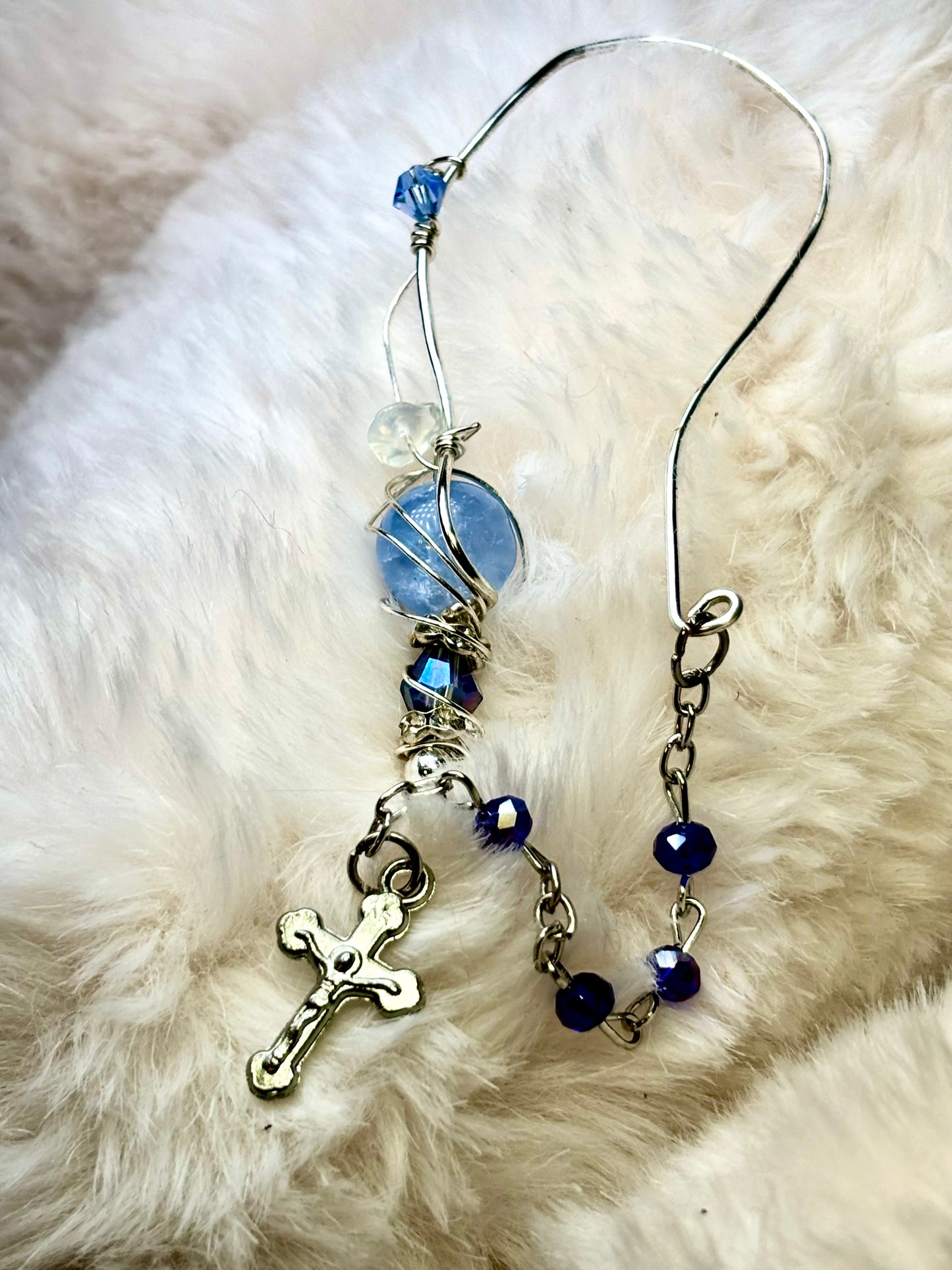 Quiet Sky: blue lepidolite, ear cuff ￼