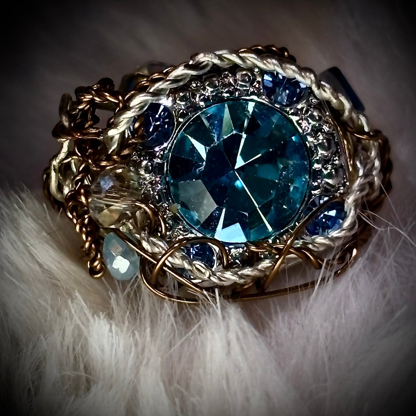 Light blue rhinestone ring: kindness is a ￼crown