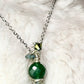 Evergreen guardian: nephrite earring, and pendant set