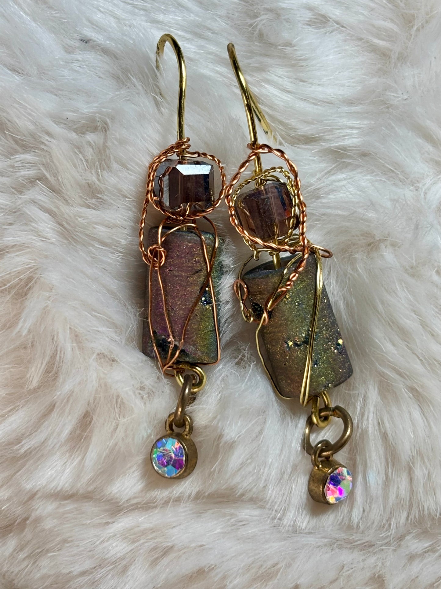 Earthen Stardust: Druzy Earrings
