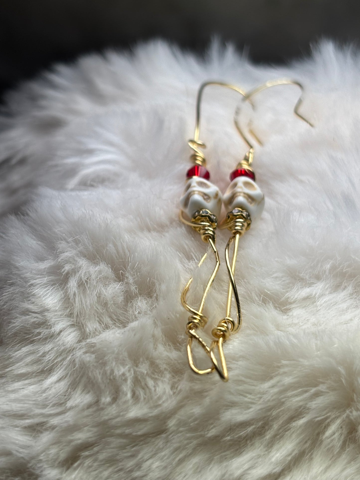 True Love: white turquoise Johnny earrings. 
From the ‘Death Till We Part Series’ in the Johnny Collection